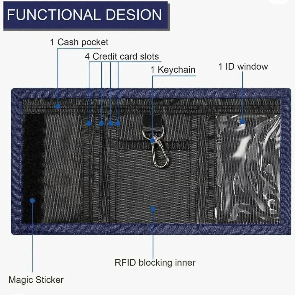 2 Pieces Kid Wallets for Boys Canvas Trifold Wallets